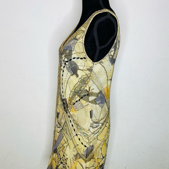 Terani Couture Beaded 100% Silk Dress Size 8 - Picture 4 of 7